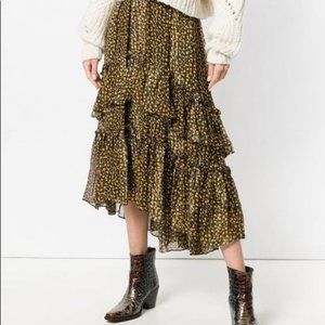 Ulla Johnson Maria Floral Tiered Ruffle Skirt